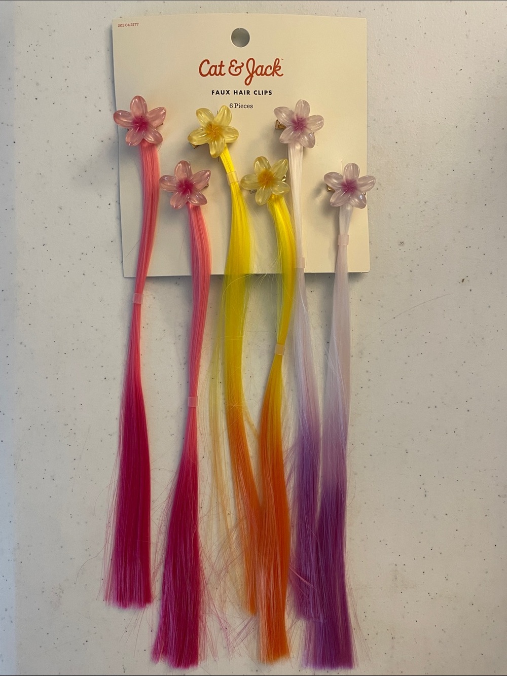 Cat & Jack Kids' Flower Hair Clips - Pink, Yellow, Orange, Purple (6-Pack)